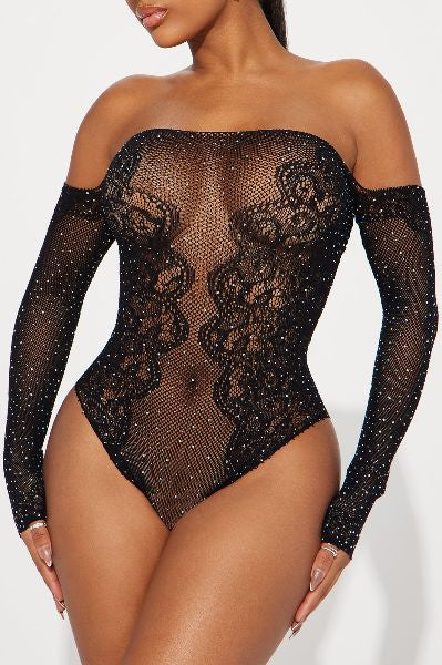 Desire Me Bodystocking Teddy - Black