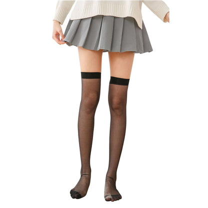 Womens Nylon Thigh High Schoolgirl Opaque Stockings Kawaii