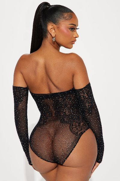 Desire Me Bodystocking Teddy - Black
